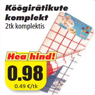 Allahindlus - Köögirätikute komplekt 2tk komplektis