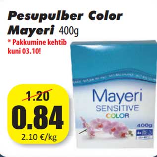 Allahindlus - Pesupulber Color Mayeri 400g