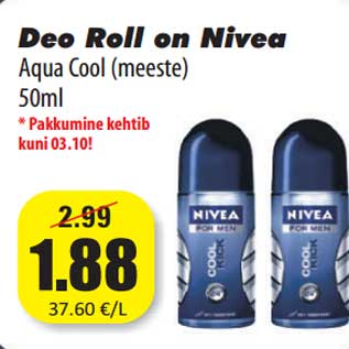 Allahindlus - Deo Roll on Nivea