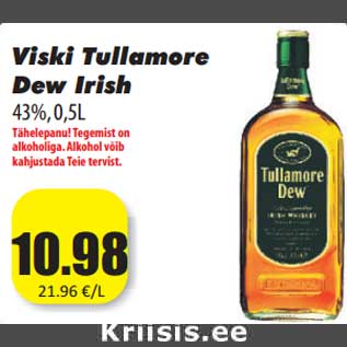 Allahindlus - Viski Tullamore Dew Irish