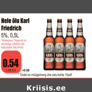 Allahindlus - Hele õlu Karl Friedrich 5%, 0,5L