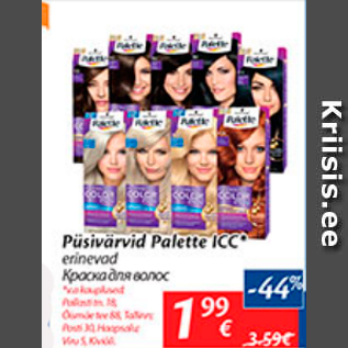 Allahindlus - Püsivärvid Palette ICC*