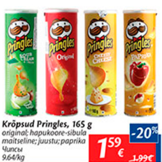 Allahindlus - Krõpsud Pringles, 165 g