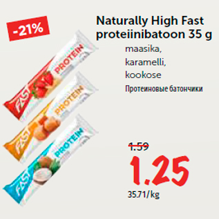 Allahindlus - Naturally High Fast proteiinibatoon 35 g