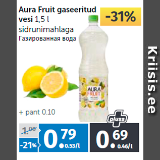 Allahindlus - Aura Fruit gaseeritud vesi 1,5 l