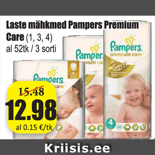 Allahindlus - Laste mähkmed Pampers Premium Care