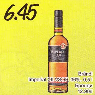 Allahindlus - Brändi Imperial XII-VSOP, 36%,0,5 l