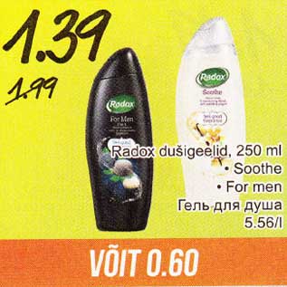 Allahindlus - Radox dušigeelid, 250 ml