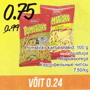 Allahindlus - Pomsticks kartulisnäkid, 100 g