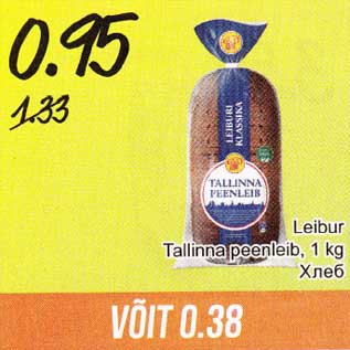 Allahindlus - Leibur Tallinna peenleib, 1 kg