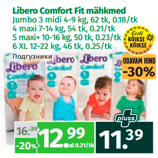 Allahindlus - Libero Comfort Fit mähkmed