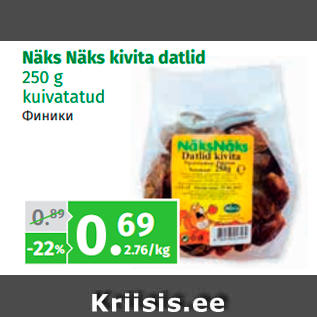 Allahindlus - Näks Näks kivita datlid 250 g