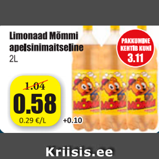 Allahindlus - Limonaad Mõmmi apelsinimaitseline 2 l