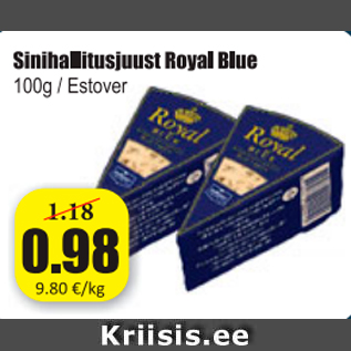 Allahindlus - Sinihallitusjuust Royal Blue