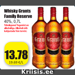 Allahindlus - Whisky Grants Family Reserve