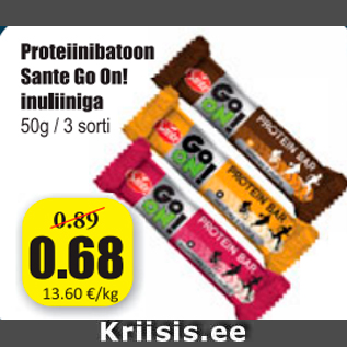 Allahindlus - Proteiinibatoon Sante Go On! inuliiniga