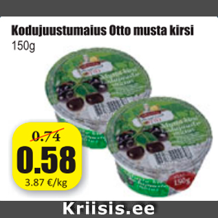 Allahindlus - Kodujuustumaius Otto musta kirsi 150 g