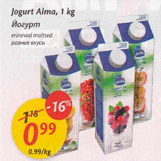 Allahindlus - Jogurt Alma, 1 kg