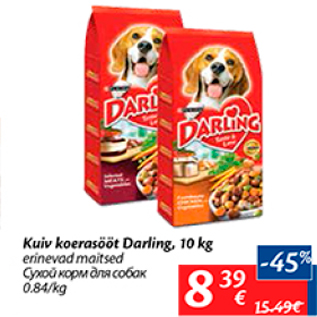 Allahindlus - Kuiv koerasööt Darling, 10 kg