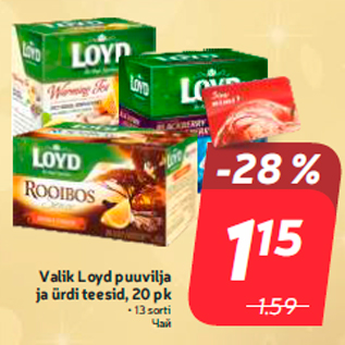 Allahindlus - Valik Loyd puuvilja ja ürdi teesid, 20 pk