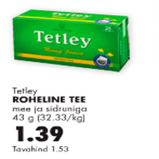 Allahindlus - Roheline tee Tetley