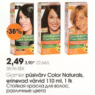 Allahindlus - Garnier püsivärv Color Naturals