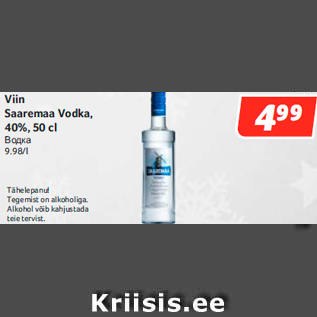 Allahindlus - Viin Saaremaa Vodka