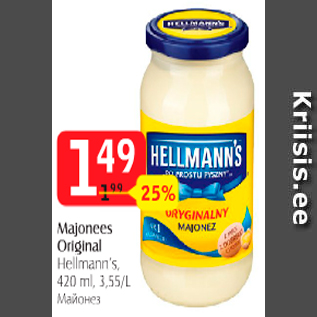 Allahindlus - Majonees Original Hellmann`s