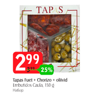 Allahindlus - Tapas Fuet+Chorizo+oliivid Embutidos Caula