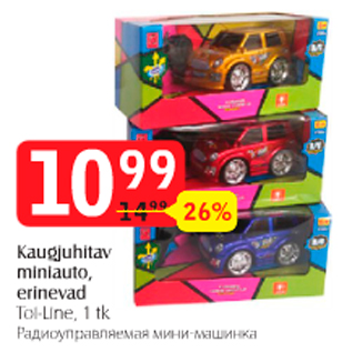 Allahindlus - Kaugjuhitav miniauto Toi-Line