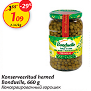 Allahindlus - Konserveeritud herned Bonduelle, 660 g