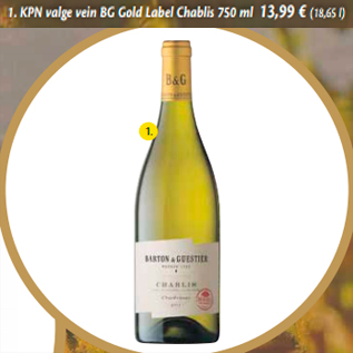 Allahindlus - KPN valge vein BG Gold Label Chablis 750 ml