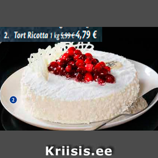 Allahindlus - Tort Ricotta 1 kg