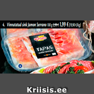 Allahindlus - Vinnutatud sink Jamon Serrano 100 g