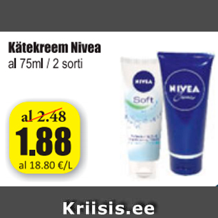 Allahindlus - Kätekreem Nivea