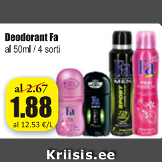 Allahindlus - Deodorant Fa