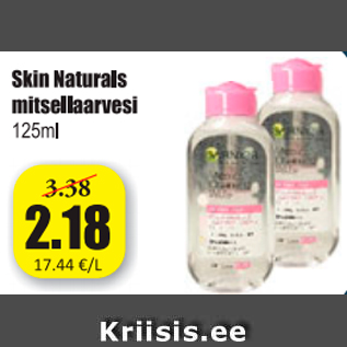 Allahindlus - Skin Naturals mitsellaarvesi 125 ml