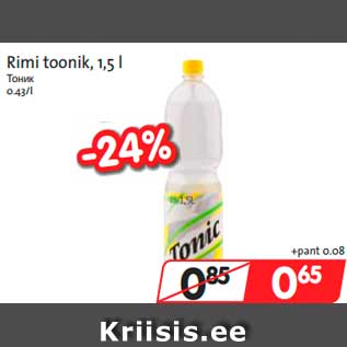 Allahindlus - Rimi toonik, 1,5 l