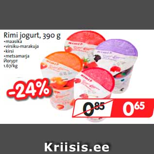 Allahindlus - Rimi jogurt, 390 g