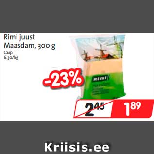 Allahindlus - Rimi juust Maasdam, 300 g