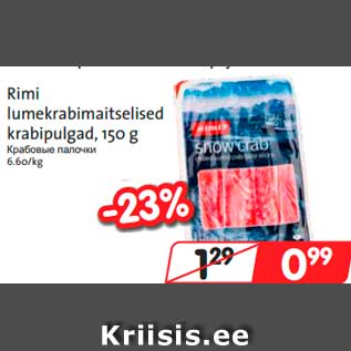 Allahindlus - Rimi lumekrabimaitselised krabipulgad, 150 g