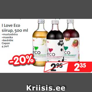 Allahindlus - I Love Eco siirup, 500 ml