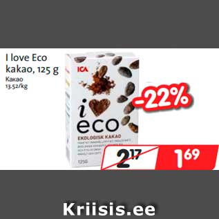 Allahindlus - I love Eco kakao, 125 g