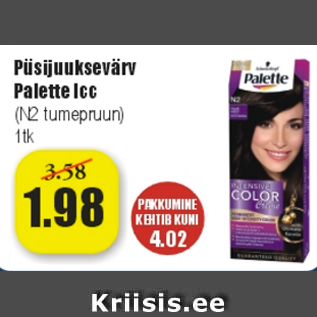 Allahindlus - Püüsijuuksevärv Palette Icc