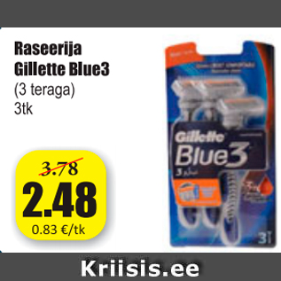 Allahindlus - Raseerija Gillette Blue3