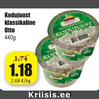 Allahindlus - Kodujuust klassikaline Otto 440 g