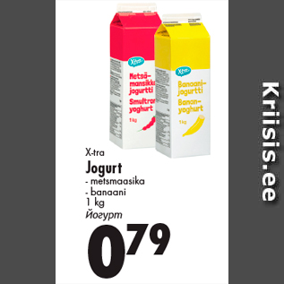 Allahindlus - X-tra Jogurt - metsmaasika - banaani 1 kg