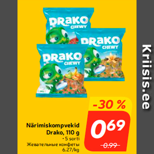 Allahindlus - Närimiskompvekid Drako, 110 g