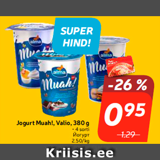 Allahindlus - Jogurt Muah!, Valio, 380 g