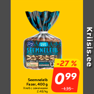 Allahindlus - Seemneleib Fazer, 400 g